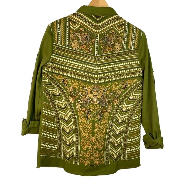 Spell and the Gypsy Green Jacket Embroidered Panther Small - Picture 3 of 14